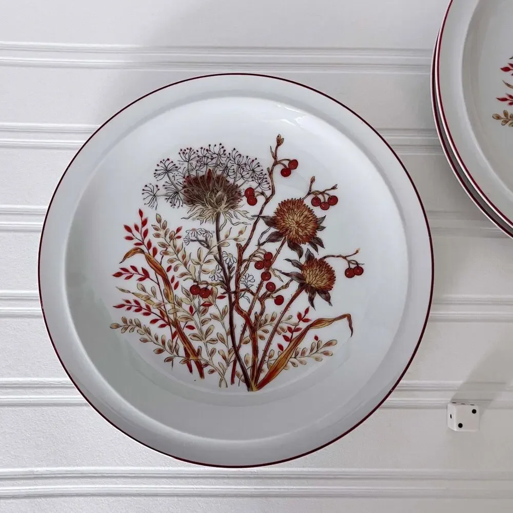 (4) Fanci Floral Collection Bramble Japan Porcelain 7.5